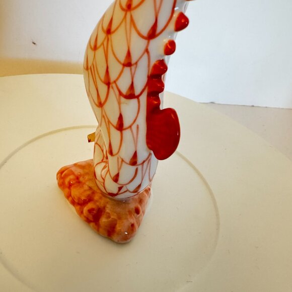 Coral Seahorse 5" Figurine White Fishnet Pattern Porcelain Andrea by Sadek - Picture 4 of 10